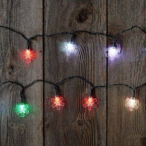 UltraLED Battery Operated Snowflakes Color Changing Light String